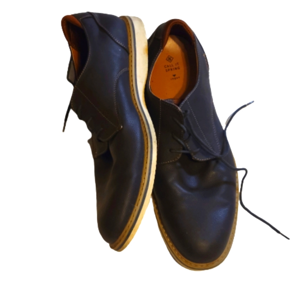 Call It Spring Vegan dress shoes. Blue. Size 11. Lace up.